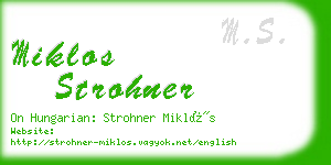 miklos strohner business card